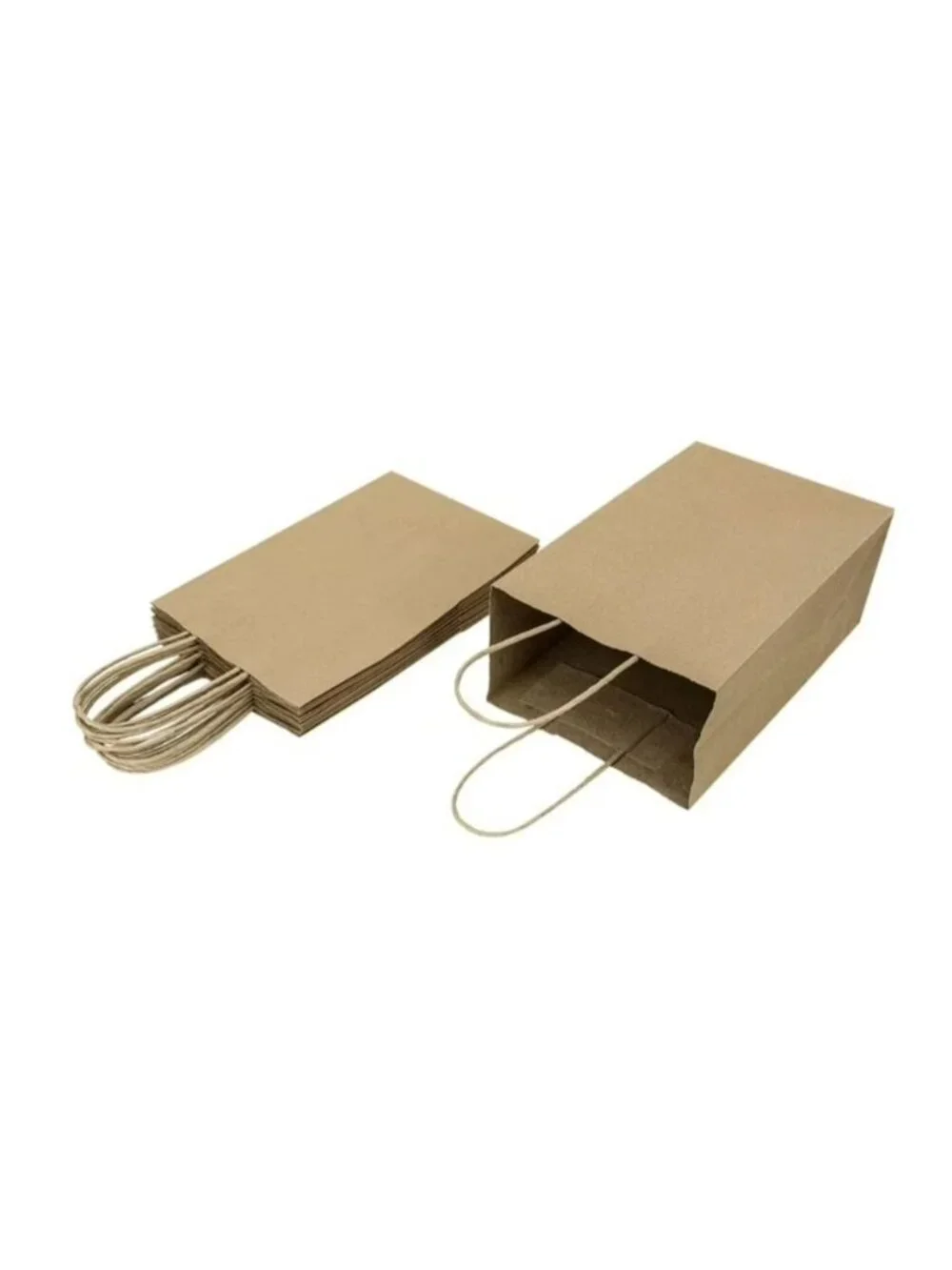 100pcs Small Kraft Paper Gift Bags Handles 5.25x3.25x8.25" Brown Party Crafts - Picture 5 of 7
